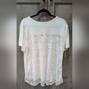 White blouse with lace back brand new with tags